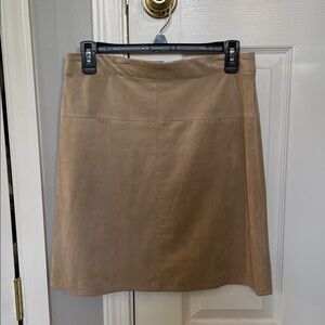 Max Studio Beige Faux Leather Skirt